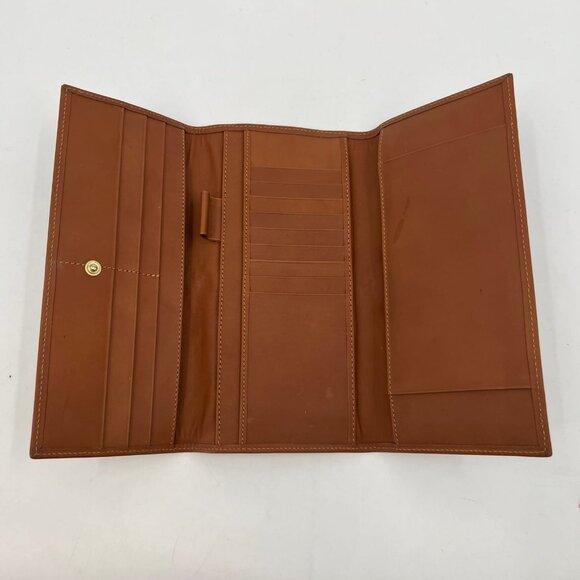 Troya Brown Leather Wallet | Gold Hardware & Braided Detail - Picture 4 of 7